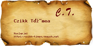 Czikk Tímea névjegykártya